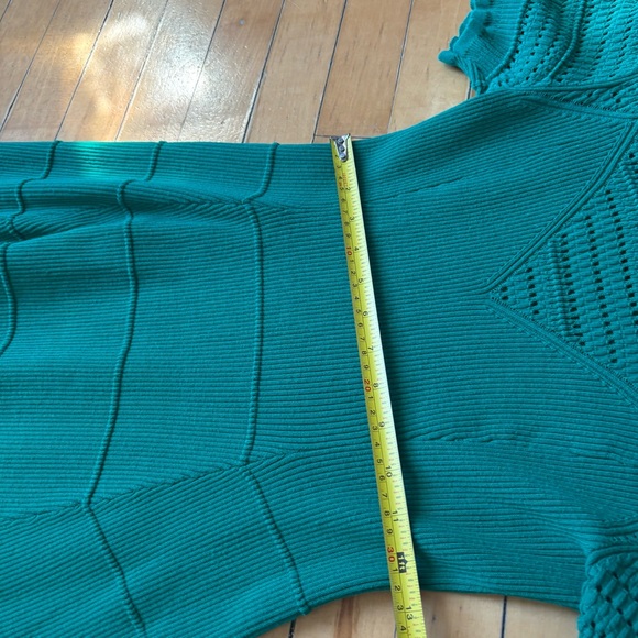 Anthropologie Maeve Sz S Promenade Pointelle Green Feminine Mini Dress - Picture 10 of 12